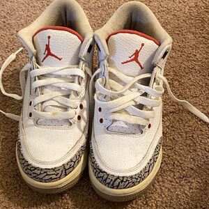 Nike Kids White and Red Sneakers with Black Accents